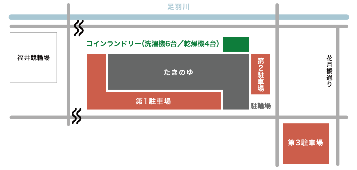 たきのゆの駐車場